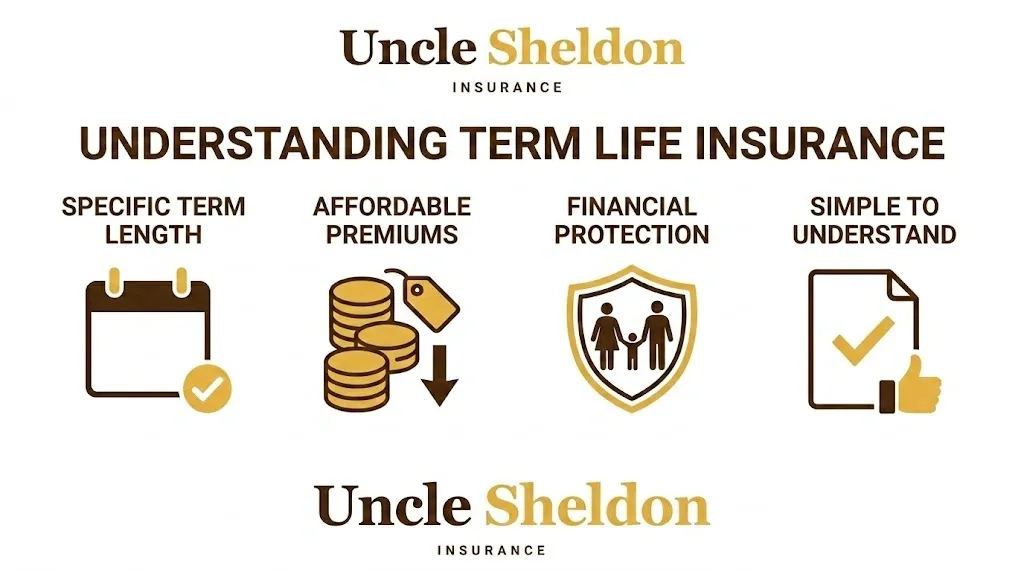 Term life insurance policy length options and laddering strategy graphic from Uncle Sheldon