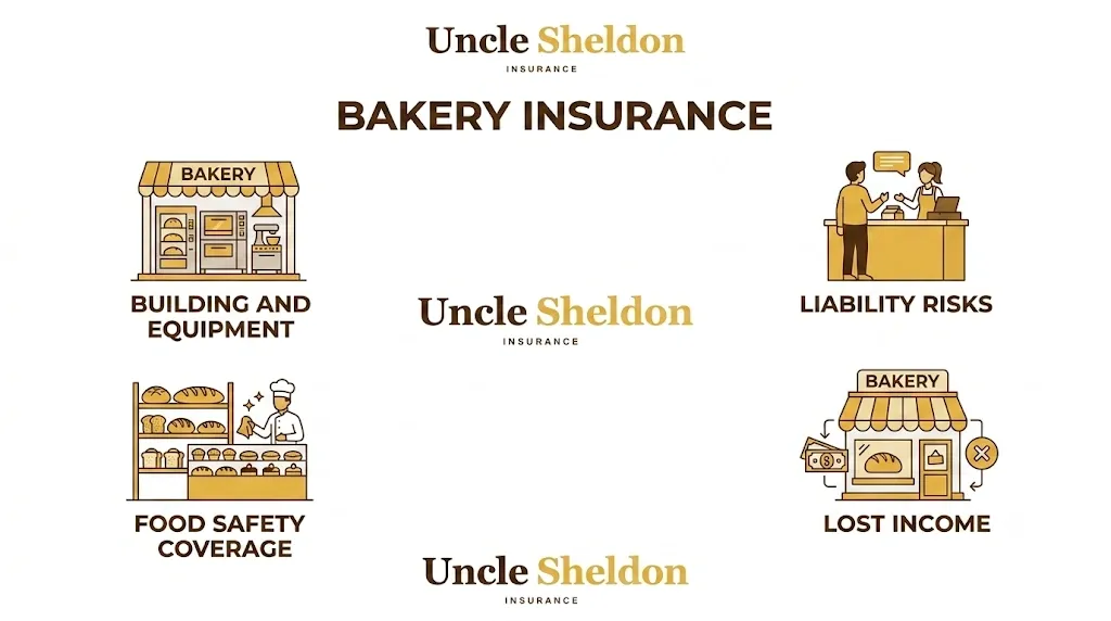 Bakery insurance coverage overview including property, product liability, and equipment breakdown