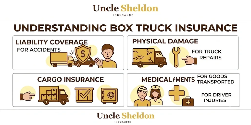 Box truck insurance coverage types for commercial operators and cargo transportation