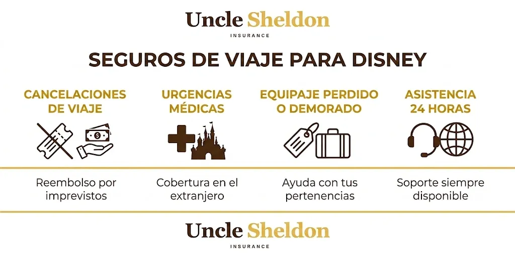 Comparación entre seguro de viaje para Disney con agente independiente vs cobertura básica de tarjeta de crédito