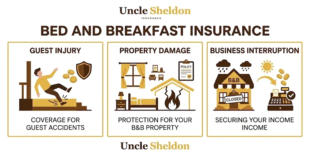 Bed and breakfast insurance coverage types for property, guests, and business operations