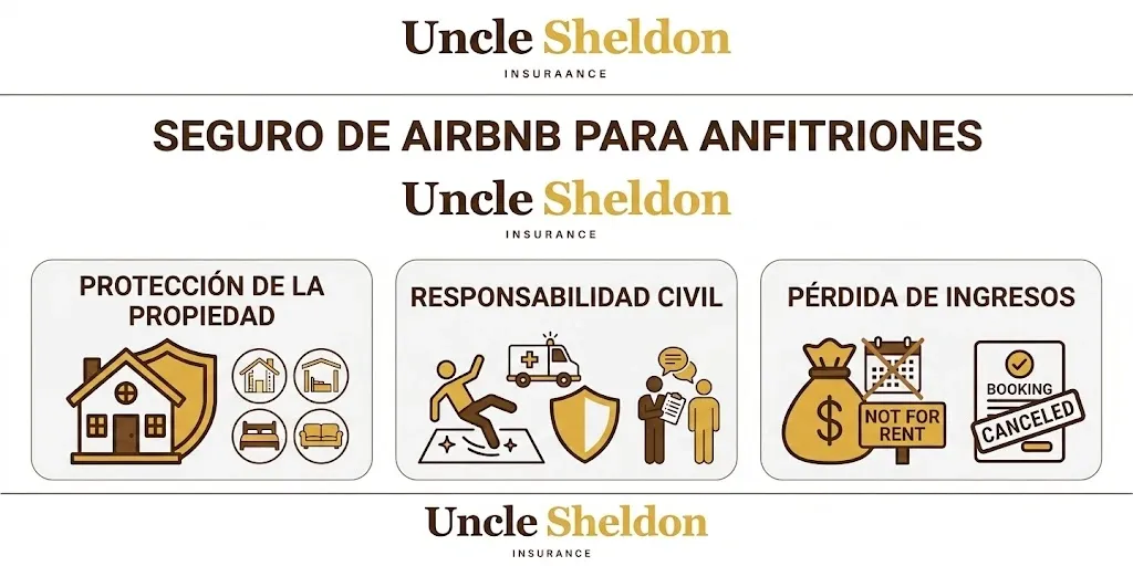 Infografía sobre seguros para propiedades de Airbnb y alquileres a corto plazo con Uncle Sheldon