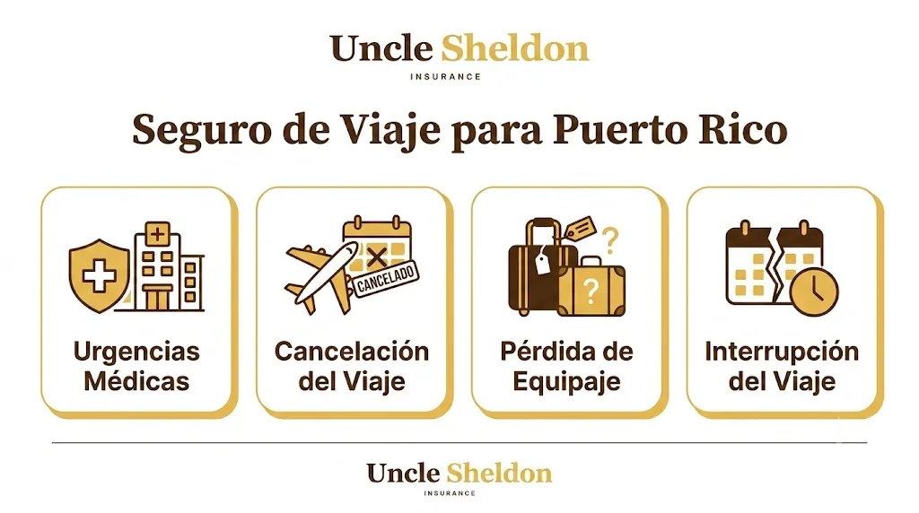 Guía de coberturas de seguro de viaje recomendadas por ciudad en Puerto Rico