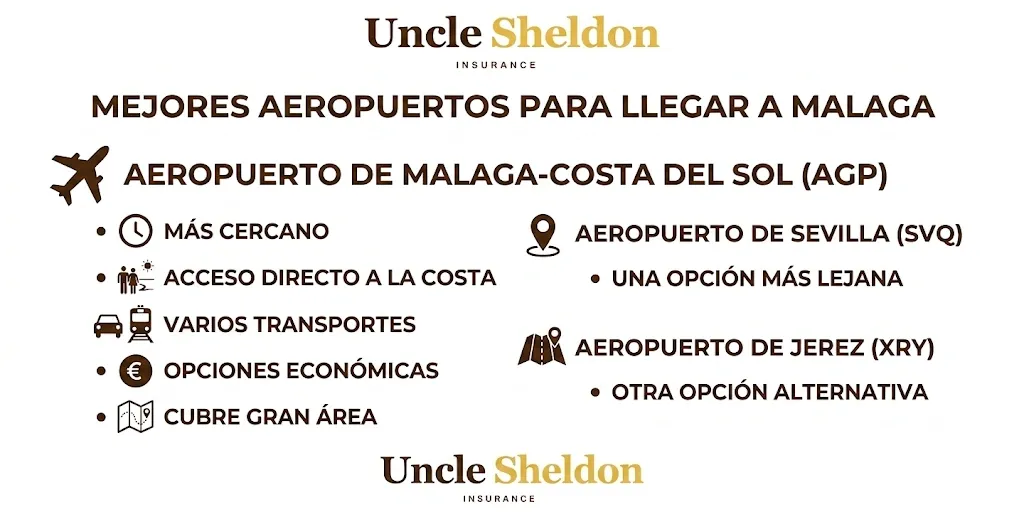 Aeropuertos y rutas más convenientes para llegar a Málaga desde distintos puntos de España