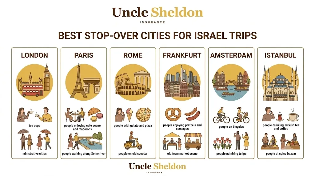 Stopover cities worth visiting when flying from North America to Tel Aviv